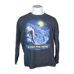 Disney Nightmare Before Christmas Long Sleeve Tee Black Tim Burton XXL